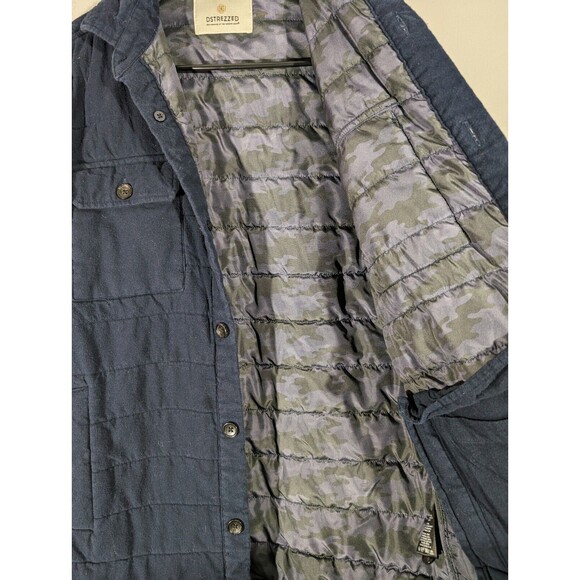 Dstrezzed Style 303530 Navy Cotton Button Up Shirt Jacket Men Size M - Picture 3 of 9